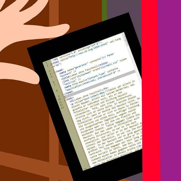 eBook-Reader mit XHTML-Quellcode